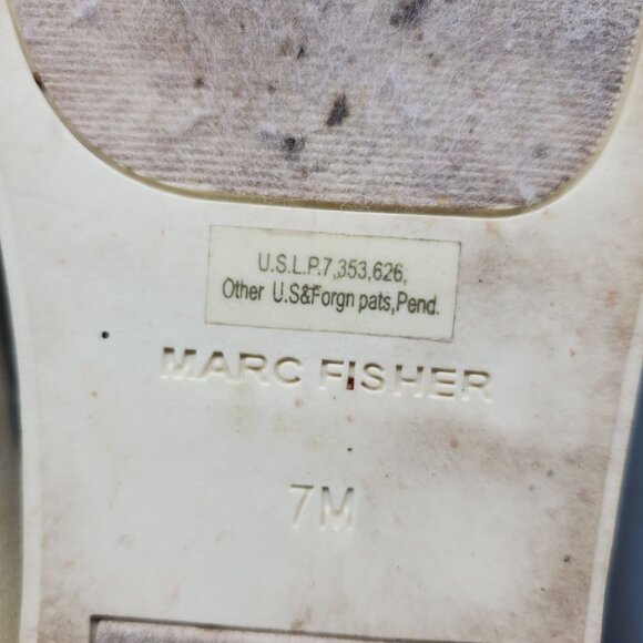 Marc Fisher Shoes Womens 7 Gray Textile Kandis Slides *Read* - Picture 9 of 12